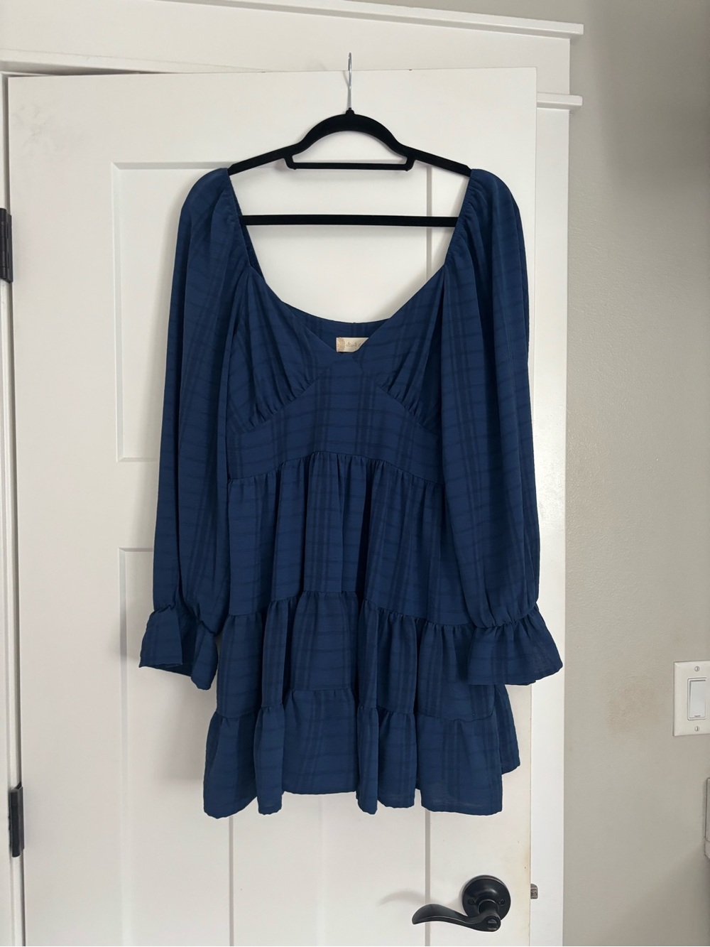 Altar'd State Navy Blue Tiered Mini Dress